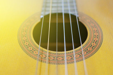 Obraz premium Acoustic guitar detail