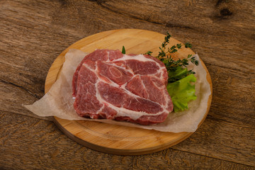 Raw pork steak