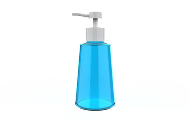 Gel, Foam Or Liquid Soap Dispenser Pump transparent bottle . Ready For Your Design. Product Packing. 3d illustration