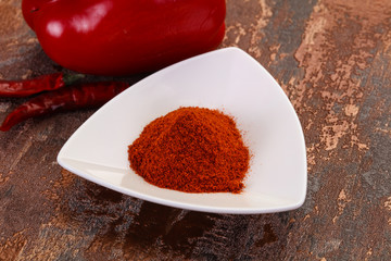 Paprika powder in the bowl
