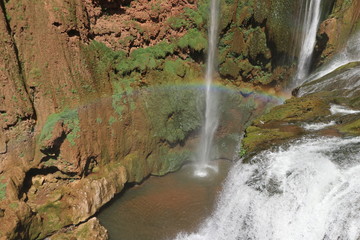 Ouzoud Falls is the collective name for several tall waterfalls that empty into the El-Abid River gorge. Morocco.