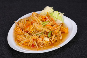 Thai salad with papaya and prawn