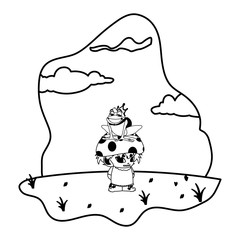 toad prince and fungu elf in garden