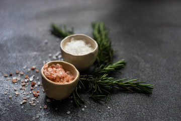 Spice cooking concept with sea salt