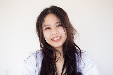 Fototapeta premium Fashion business asian women post on white background