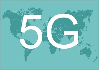 4g 5g network global Earth Communications networks map of the world Blue map global logistics connections. Wireless network speed concept.