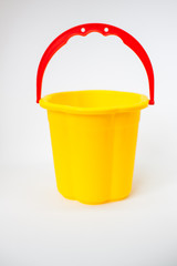 Bright children toys for playing in the sandbox on a white background