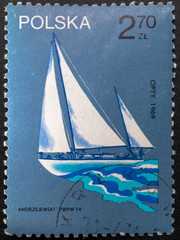 Postage Stamp. 1974. Poland. Pictures of ships