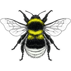 Illustration of a Garden Bumblebee (bombus hortorum)