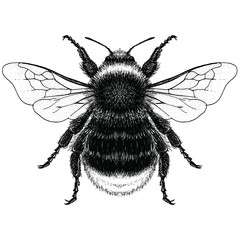 Illustration of Male Red-Tailed Bumblebee
