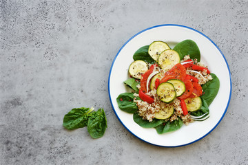 Quinoa salad with roasted vegetables. Healthy lifestyle concept