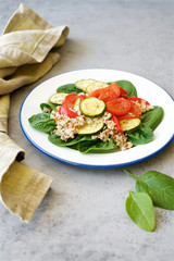 Quinoa salad with roasted vegetables. Healthy lifestyle concept