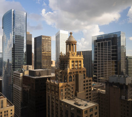 Fototapeta na wymiar Houston Downtown Building CityScape and Blue skies