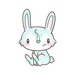 cute little bunny and rabbit cartoon doodle vector