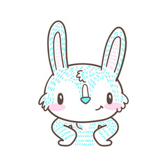 cute little bunny and rabbit cartoon doodle vector