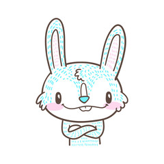 cute little bunny and rabbit cartoon doodle vector