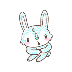 cute little bunny and rabbit cartoon doodle vector