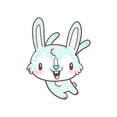 cute little bunny and rabbit cartoon doodle vector