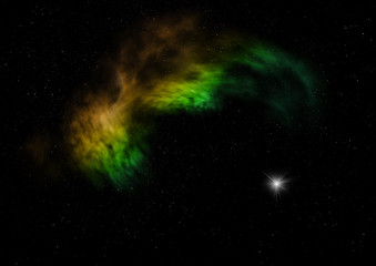 Small part of an infinite star field. 3D rendering