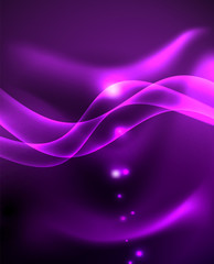 Glossy glowing neon light wave background