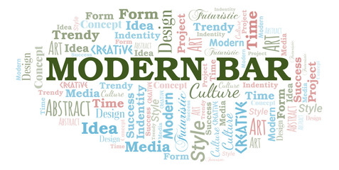 Modern Bar word cloud. Wordcloud made with text only.