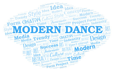 Modern Dance word cloud. Wordcloud made with text only.