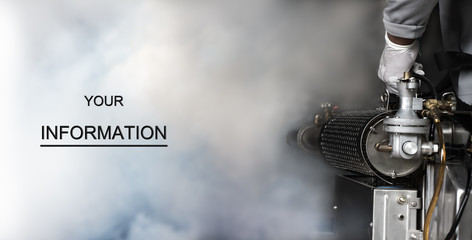 A man use fumigation mosquitoes machine for kill mosquito carrier of Zika virus and dengue fever...