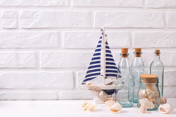 Summer vacation concept. Summer interior decorations.