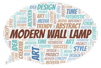 Modern Wall Lamp word cloud. Wordcloud made with text only.