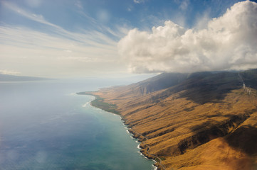 Aerial view of Maui Hawaii coasline