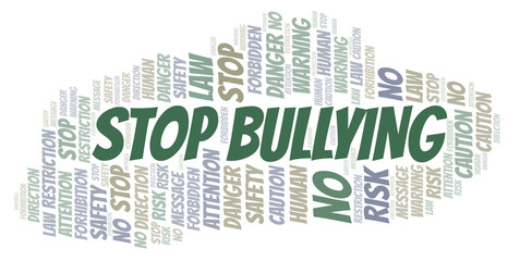 Obraz premium Stop Bullying word cloud. Wordcloud made with text only.