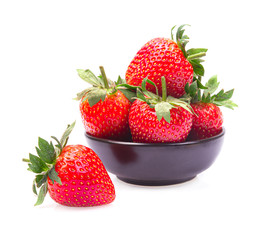 Strawberry in cup on a white background