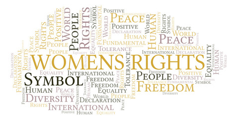 Fototapeta premium Womens Rights word cloud. Wordcloud made with text only.