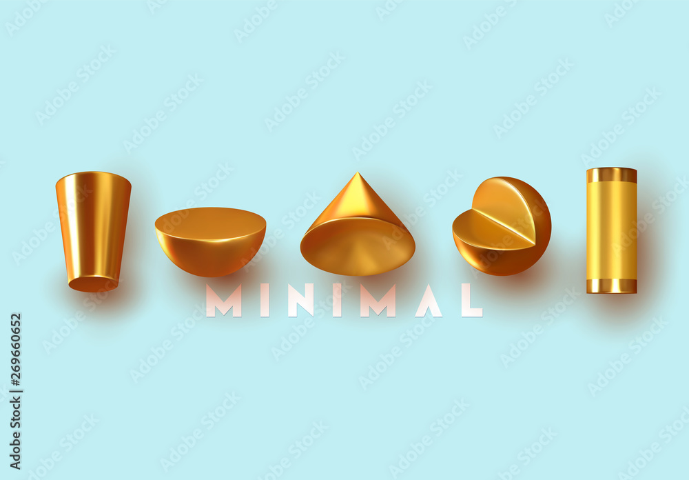 Poster abstract background with shapes 3d.