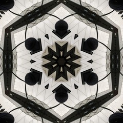abstract pattern mandala digital print background black and white