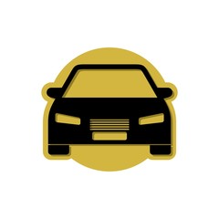 Car front view flat icon for apps and websites
