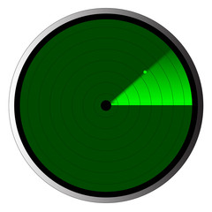 Radar Screen With A Green UFO Dot