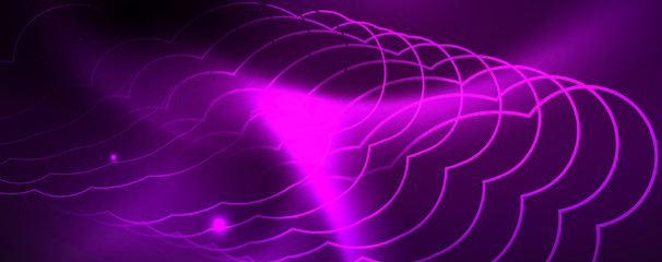 Shiny glowing design background, neon style lines, technology concept, vector