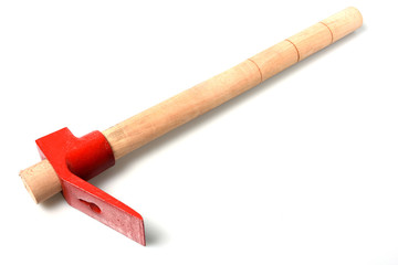Carpentry tool adz isolated on white background
