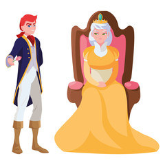prince charming with queen on throne characters