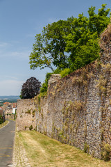 Fototapeta na wymiar Ancient Roman ruins (city walls) in Autun historic town, France