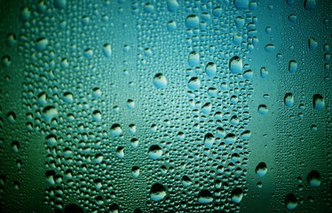 drops of water on glass