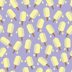 Pastel melted ice-cream vector seamless pattern