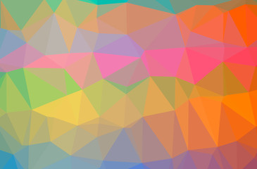 Fototapeta premium Illustration of abstract Green, Orange, Purple, Yellow horizontal low poly background. Beautiful polygon design pattern.