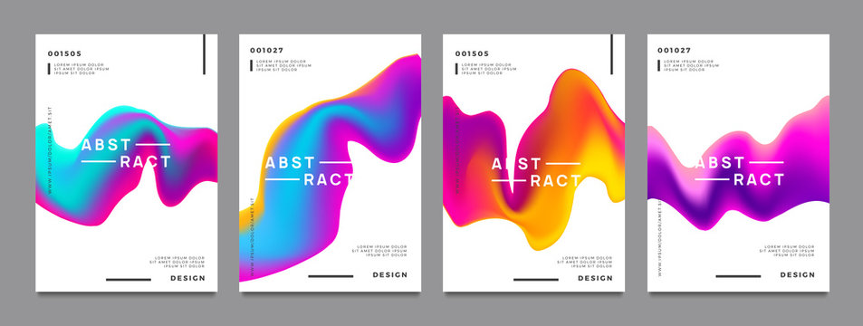 Abstract gradient poster and cover design. Colorful fluid liquid shapes. Vector illustration.