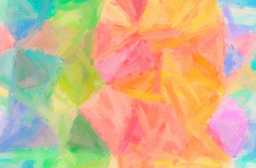 Abstract illustration of blue, green, orange, pink, red, yellow Bristle Brush Oil Paint background