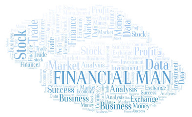 Fototapeta premium Financial Man word cloud.