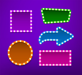 Bulb frames of different shapes vector collection