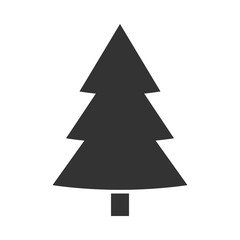 Fir, tree. Christmas flat icon and illustration on white background. Holiday symbol.