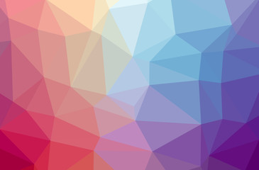 Illustration of abstract Blue, Green And Red horizontal low poly background. Beautiful polygon design pattern.